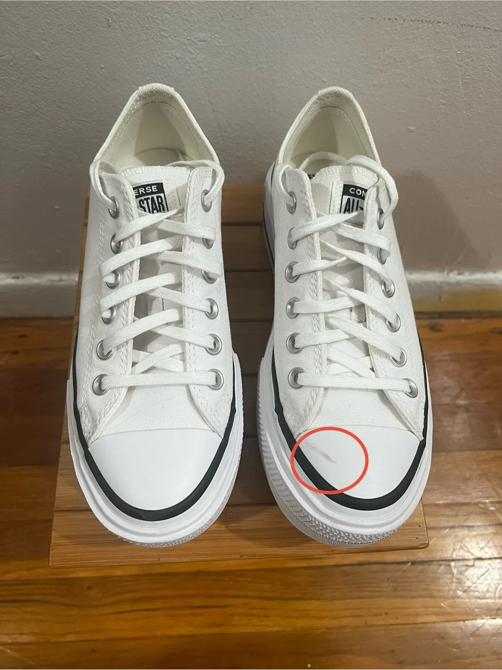 Converse Chuck Taylor All Star Double Stack Platform Sneakers Women’s 7 White